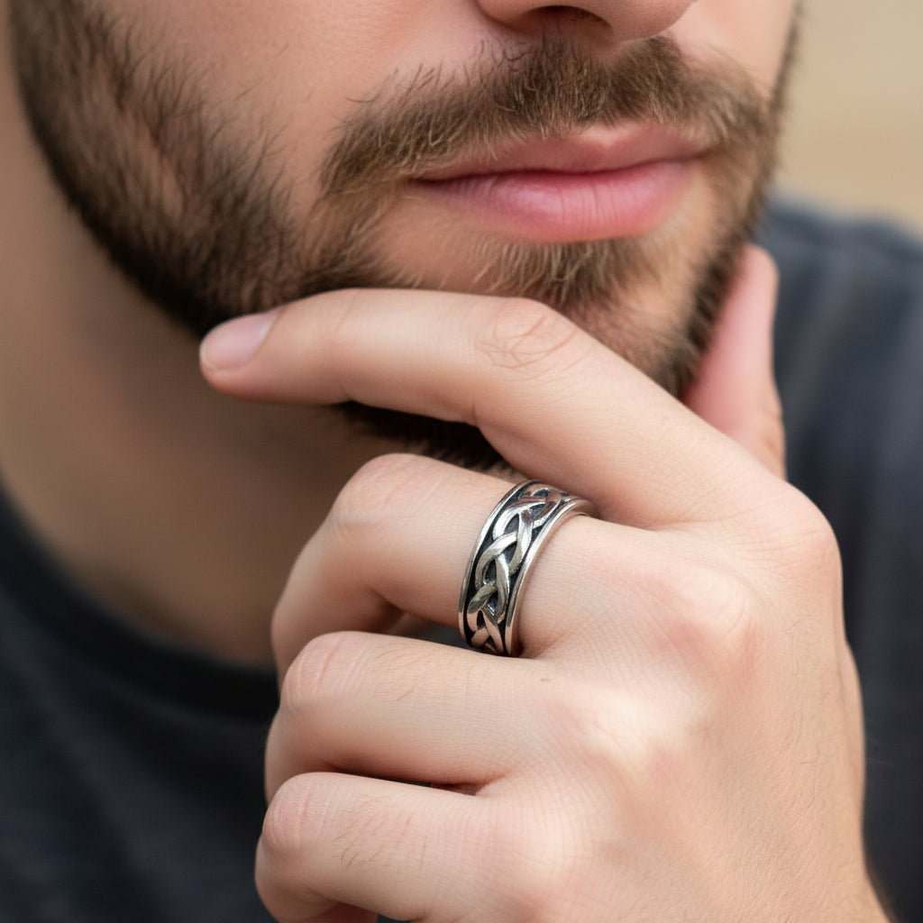 Bold Celtic Knot Band Ring