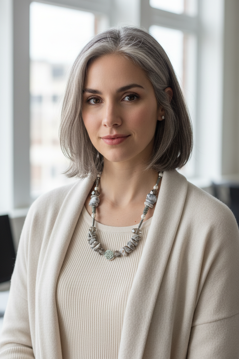 Smoky Quartz and Agate with Celtic Knot Necklace