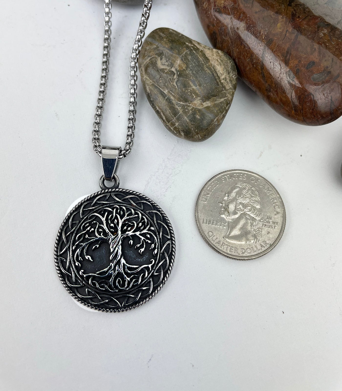 Dark Forest Tree of Life Pendant in Stainless Steel
