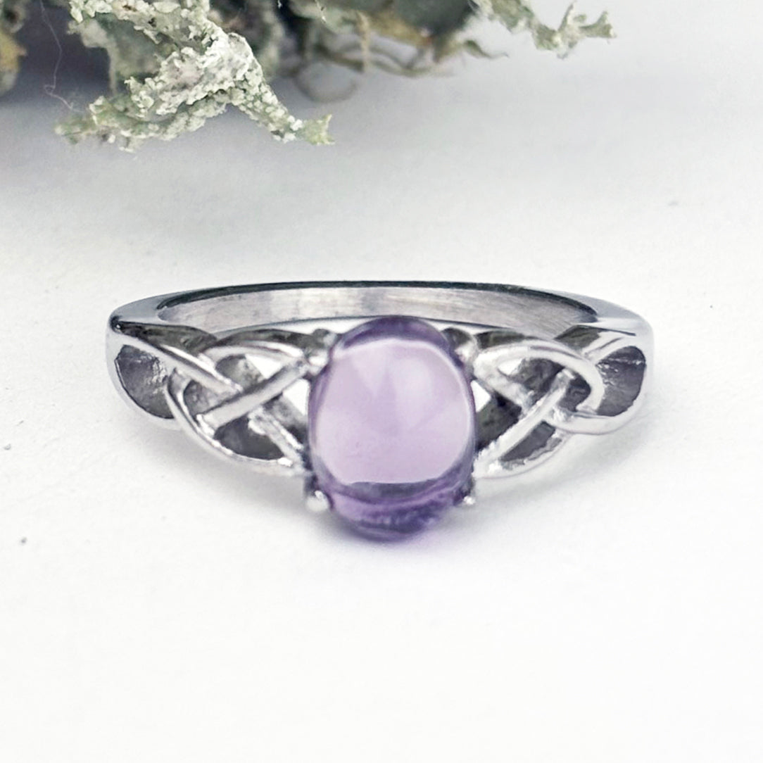 Women's Lavender Stone with Celtic Knots Ring