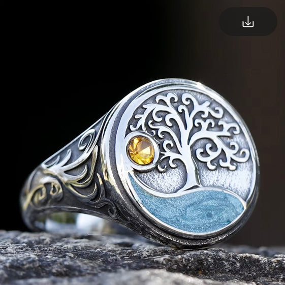 Celtic Tree of Life, Water, and Sun Ring