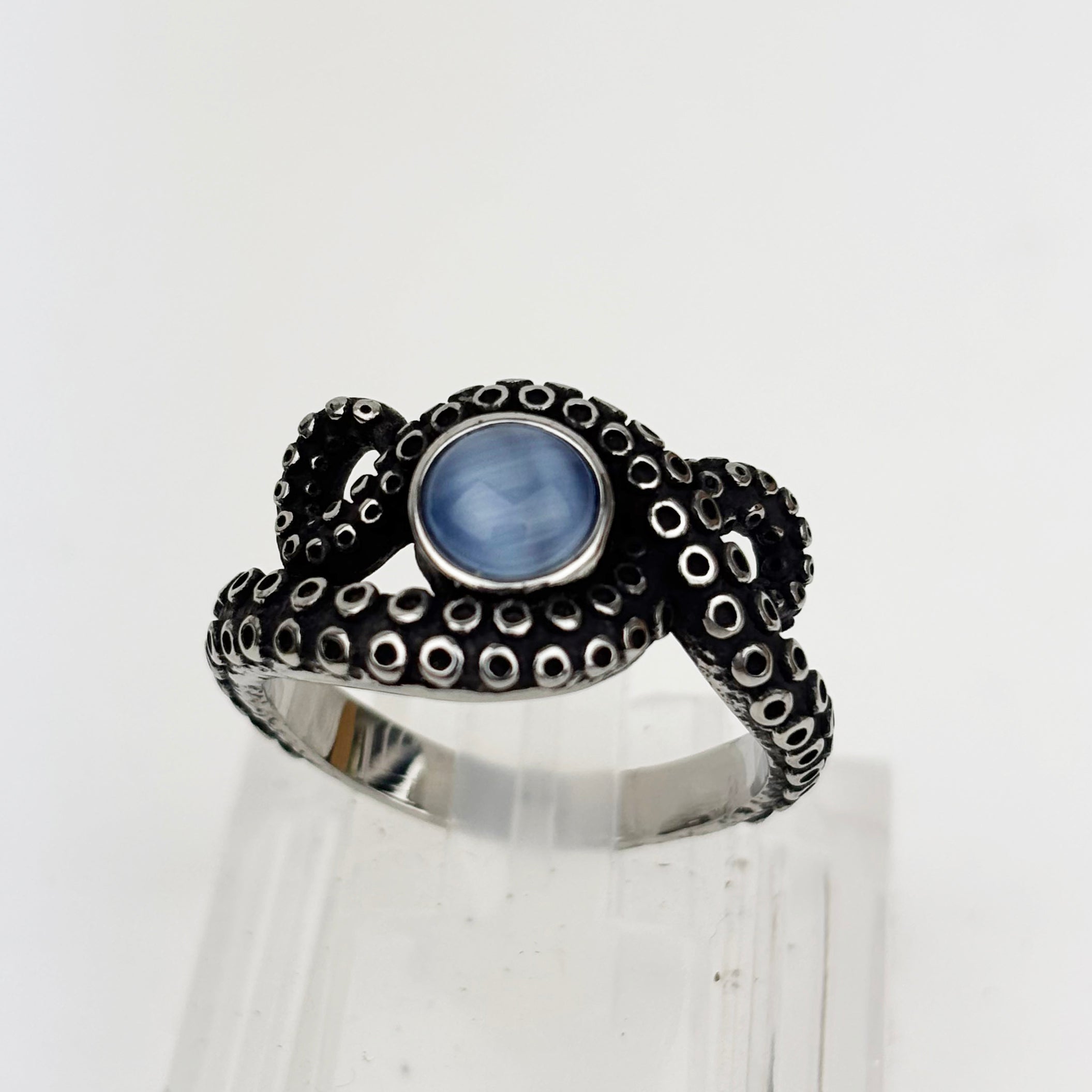 Kraken with Blue Stone Ring