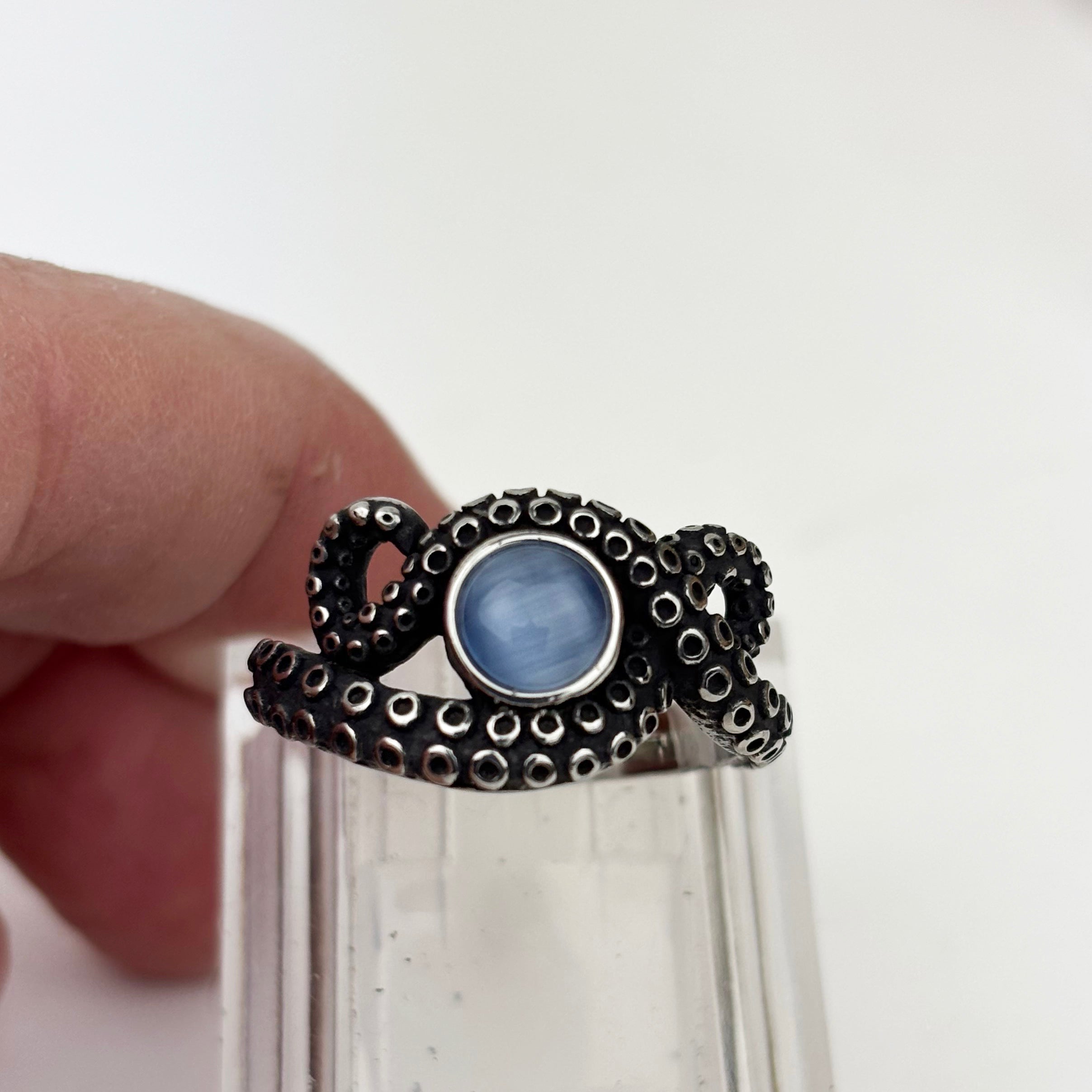 Kraken with Blue Stone Ring