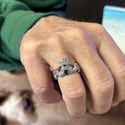 XL Claddagh with Celtic Trinity Knots Ring