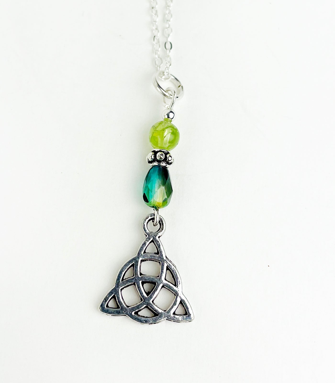 Peridot and Teal Teardrop with Peridot Gemstone