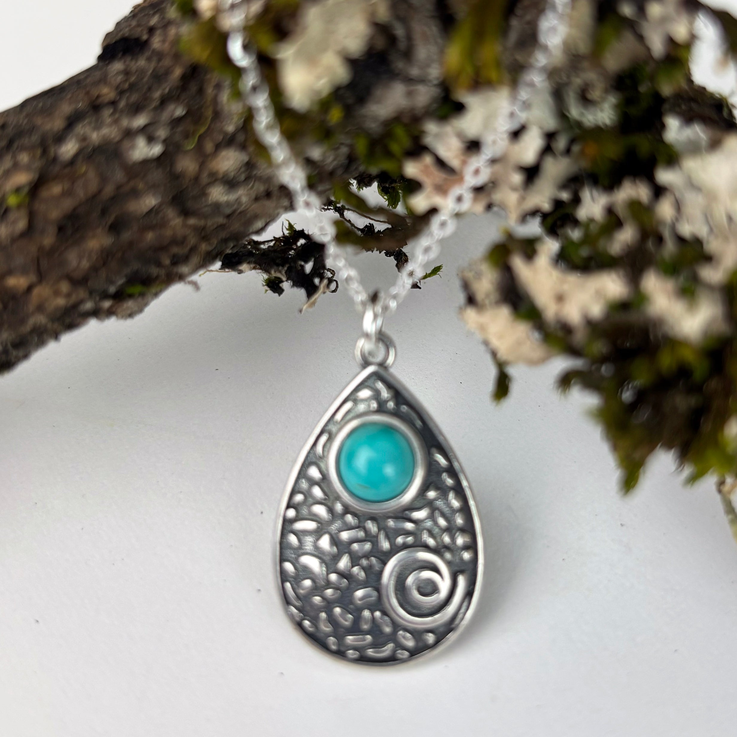 LIMITED EDITION - Teardrop with Spiral and Turquoise
