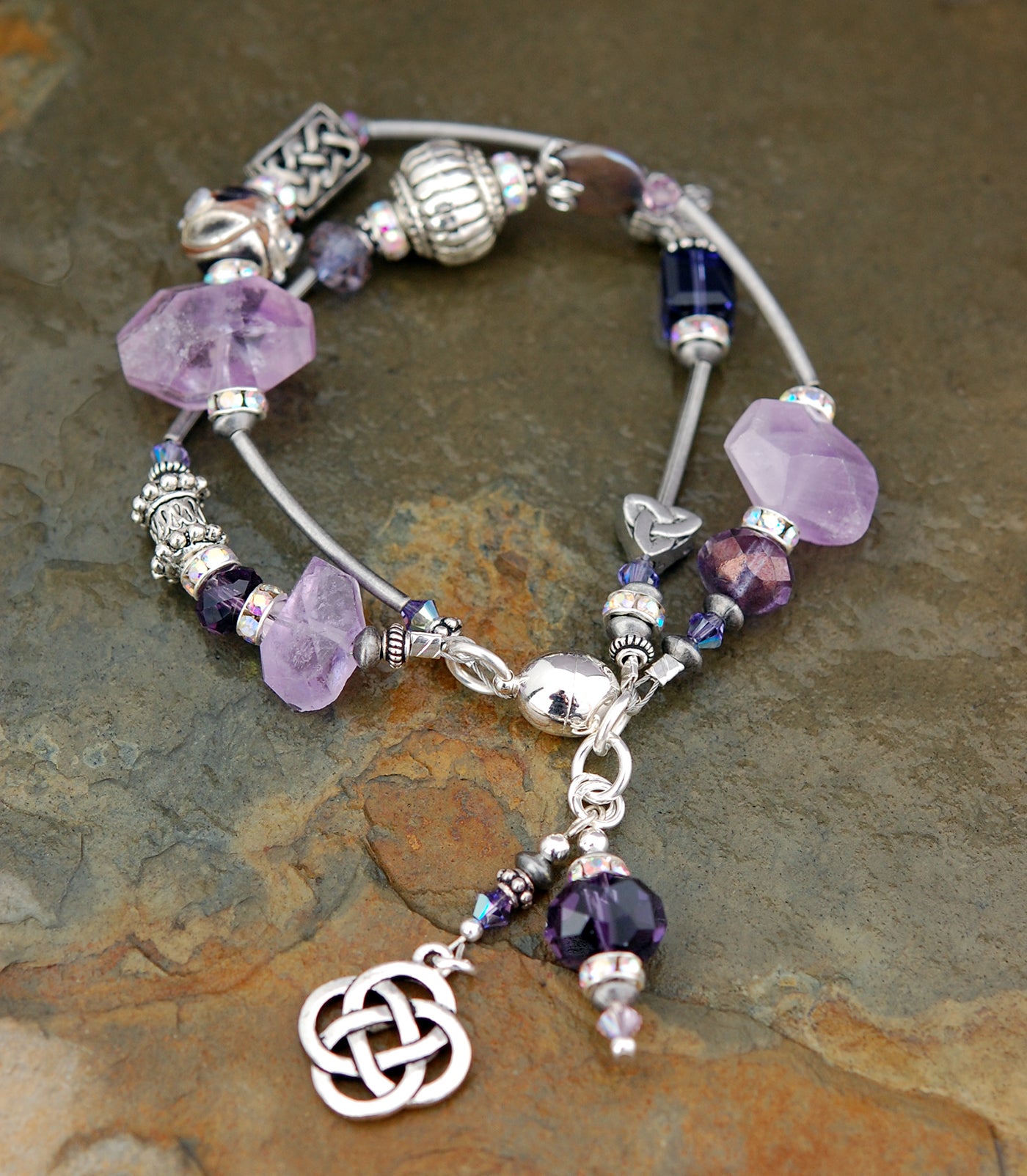 Cliodna Double-strand Amethyst Bracelet