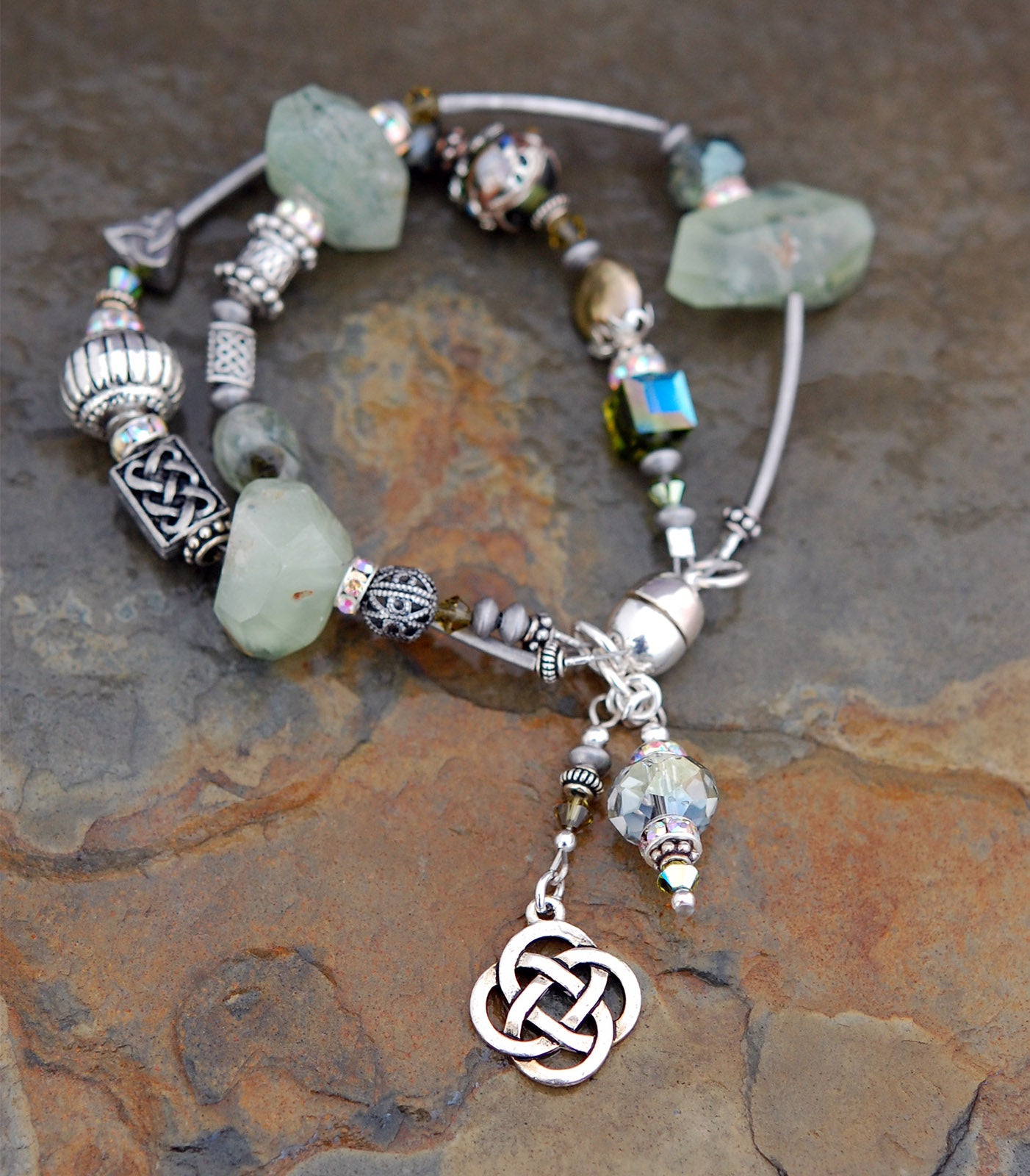 Cliodna Double-strand Prehnite Bracelet