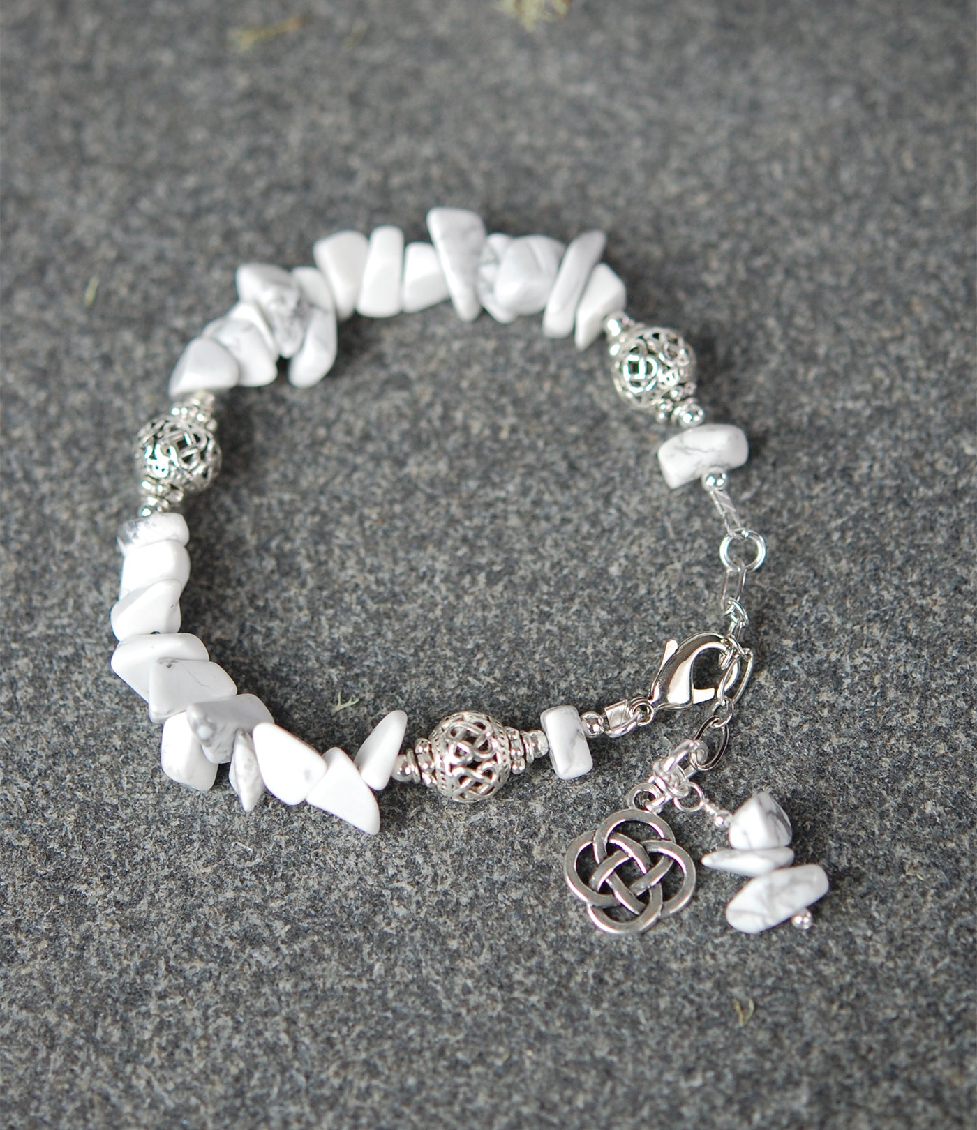 Howlite with Celtic Knots Bracelet