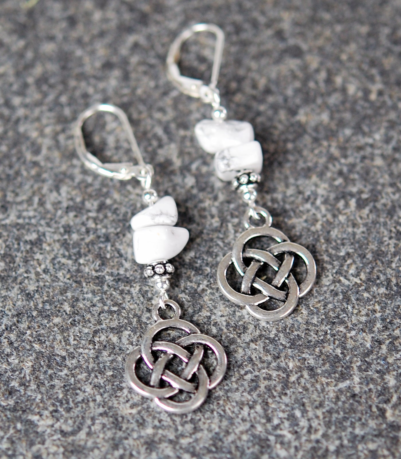 Howlite with Celtic Knots Earrings