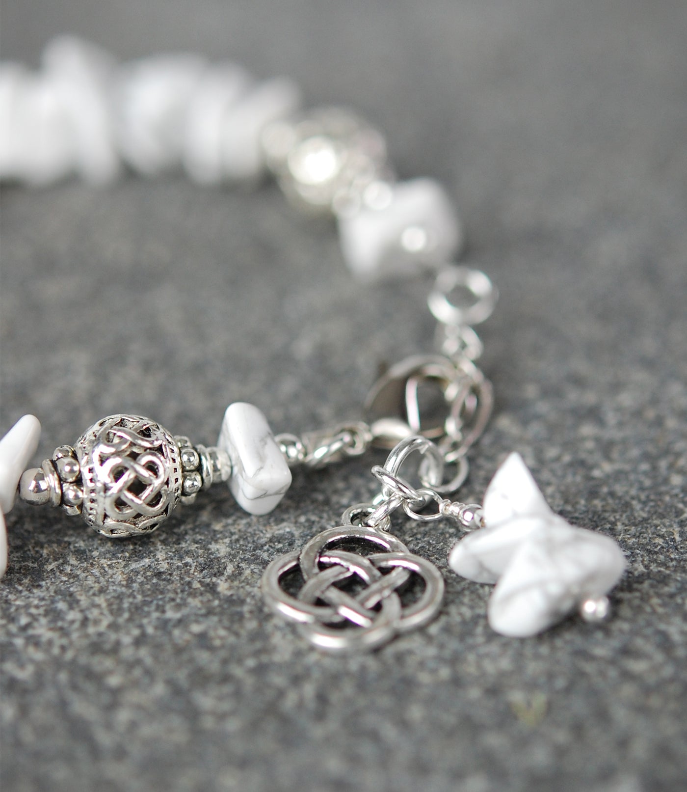 Howlite with Celtic Knots Bracelet