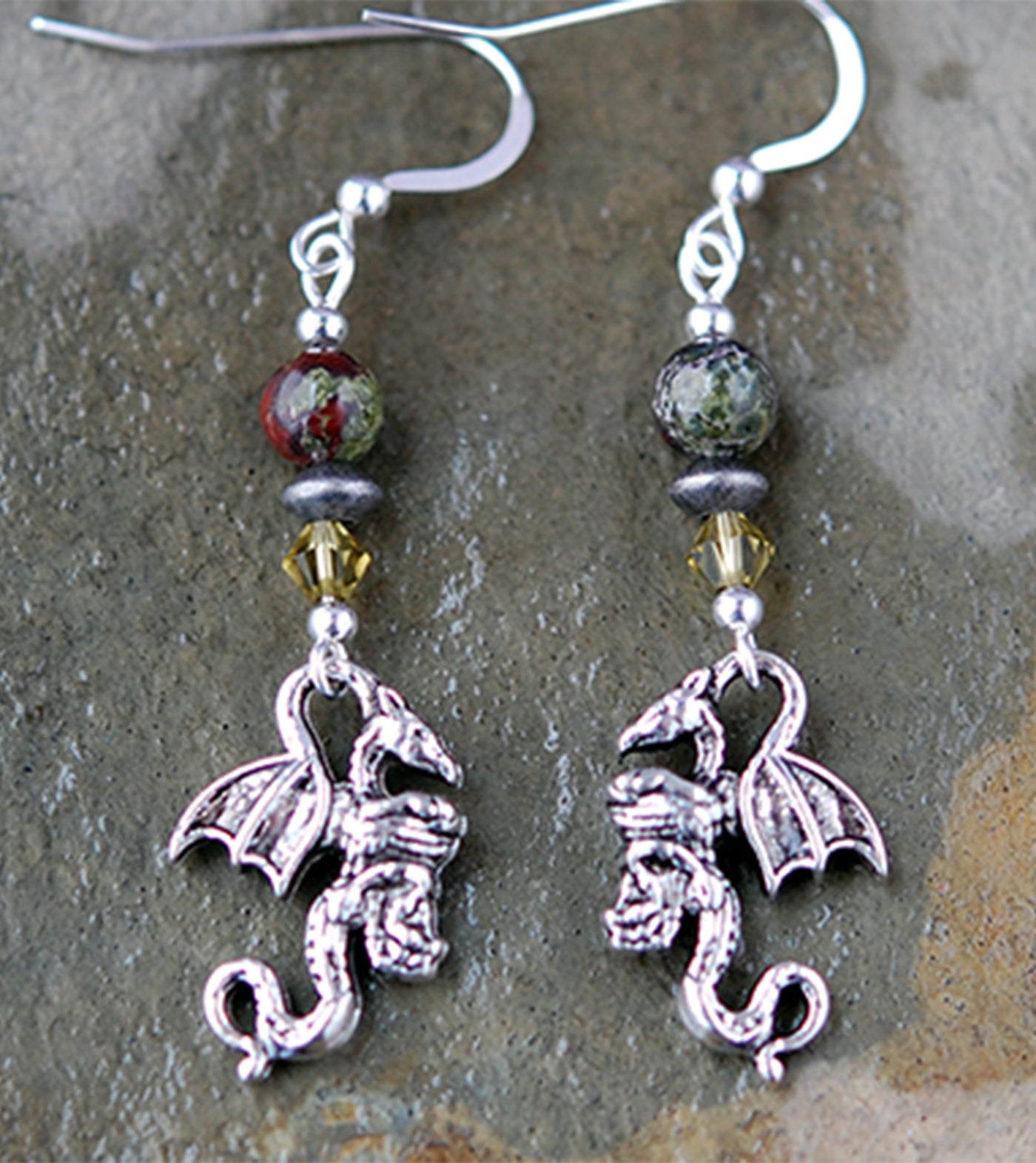 Celtic Dragon Blood Jasper with Dragon