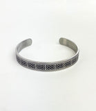 DM-BRAC-023-5  Men's Stainless Steel Cuff Bracelet Rectangle Celtic Knots