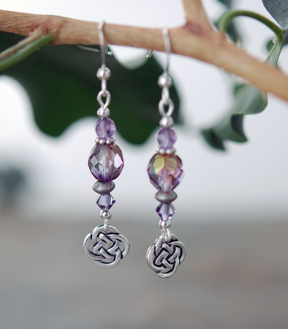 GS518 - Amethyst with Tanzanite and Lavender Glass Beads