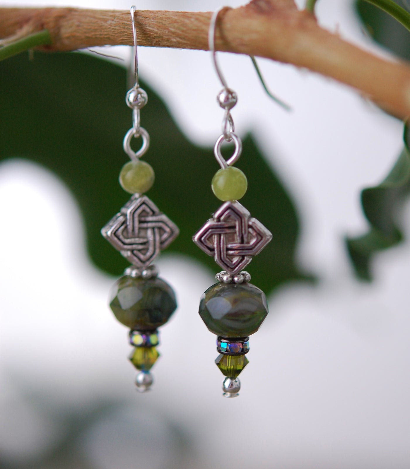 Green Garnet with Celtic Knot