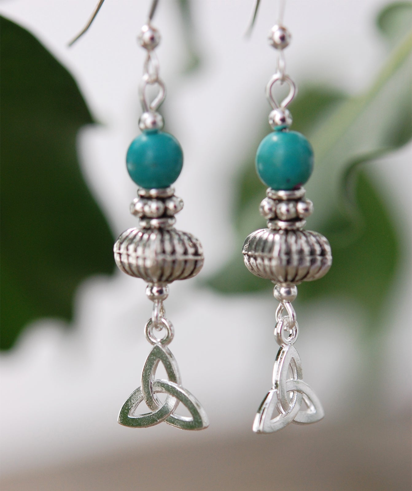 Fluted Bead with Turquoise