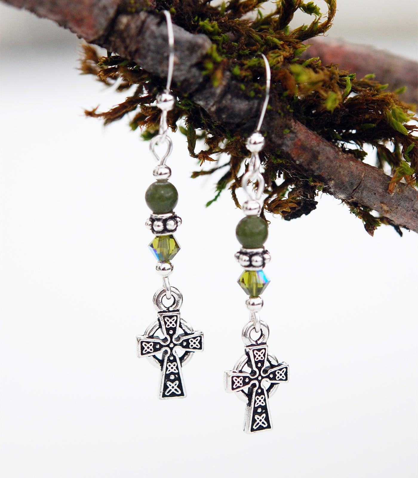 Celtic Cross with Connemara Marble