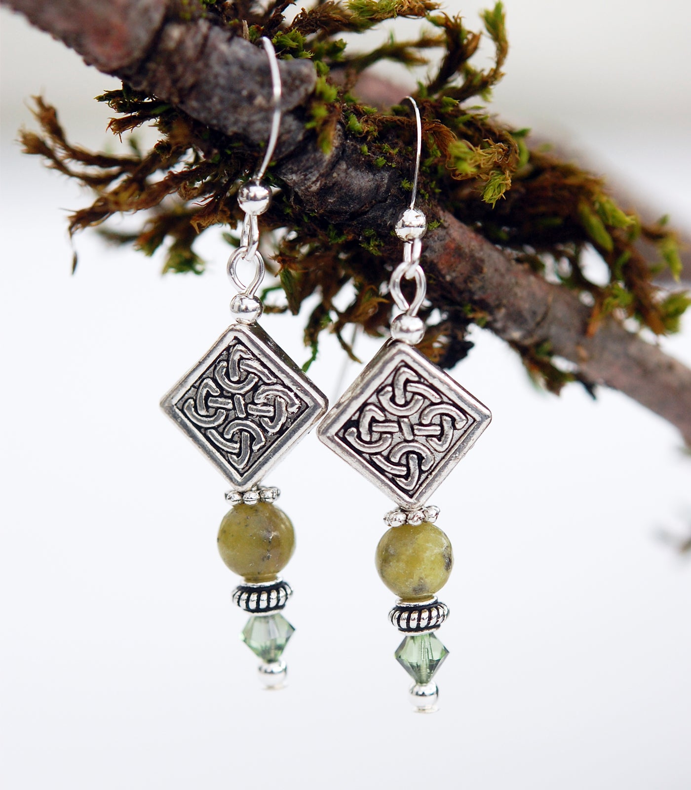 Diamond Celtic Knot with Connemara Marble