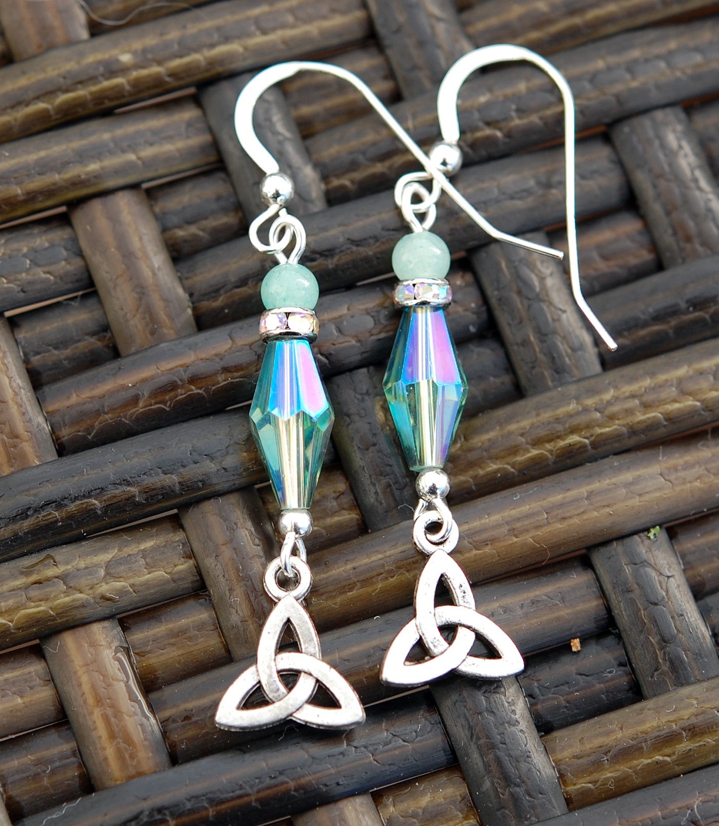 Crystal Bicone with Amazonite with Trinity