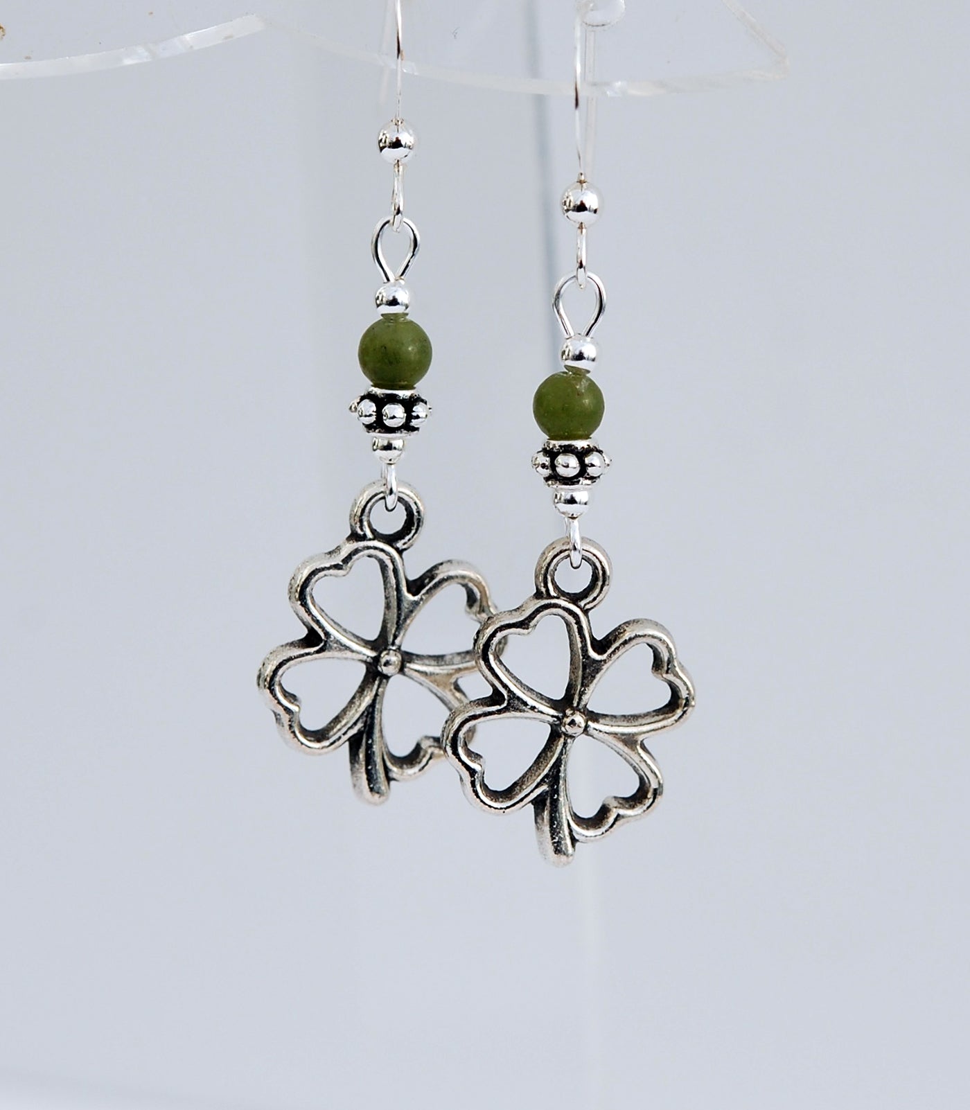 Good Luck 4-Leaf Clover with Connemara Marble