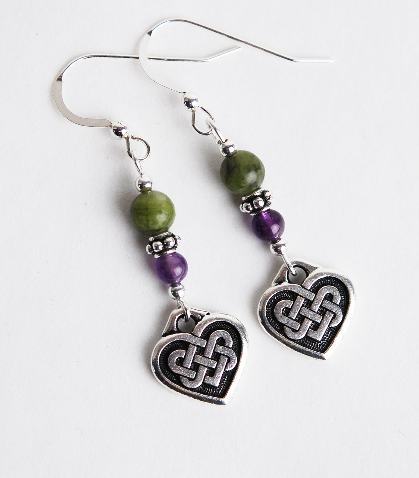 Amethyst and Connemara Celtic Heart