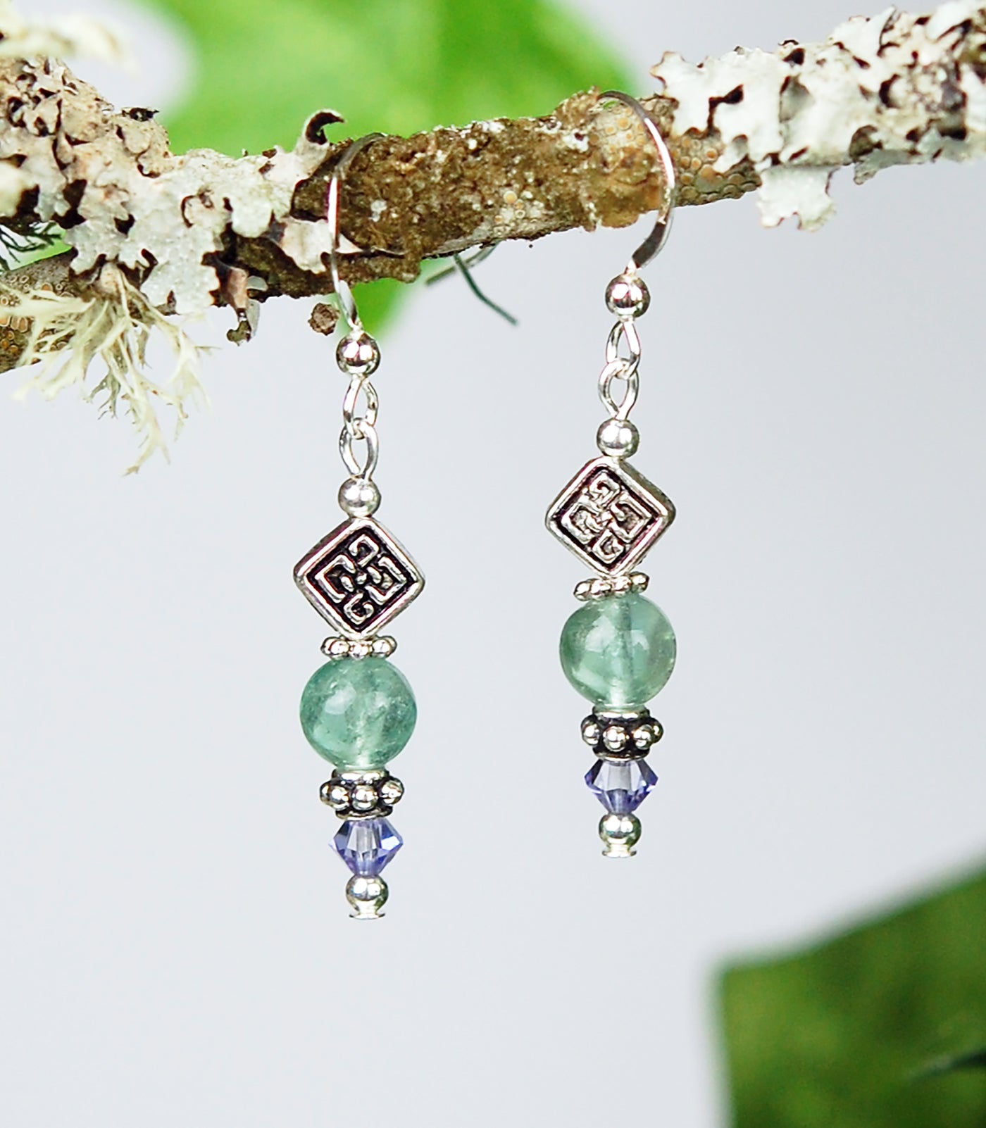 Florite with Diamond Celtic Knot Bead