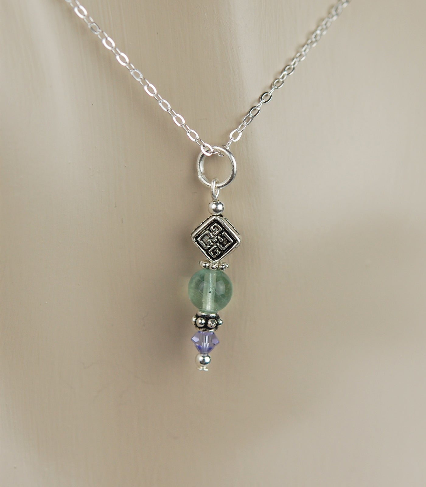 Florite with Diamond Celtic Knot Bead