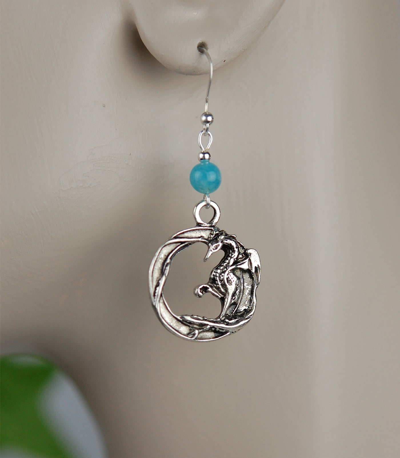 Circle Dragon with Aquamarine