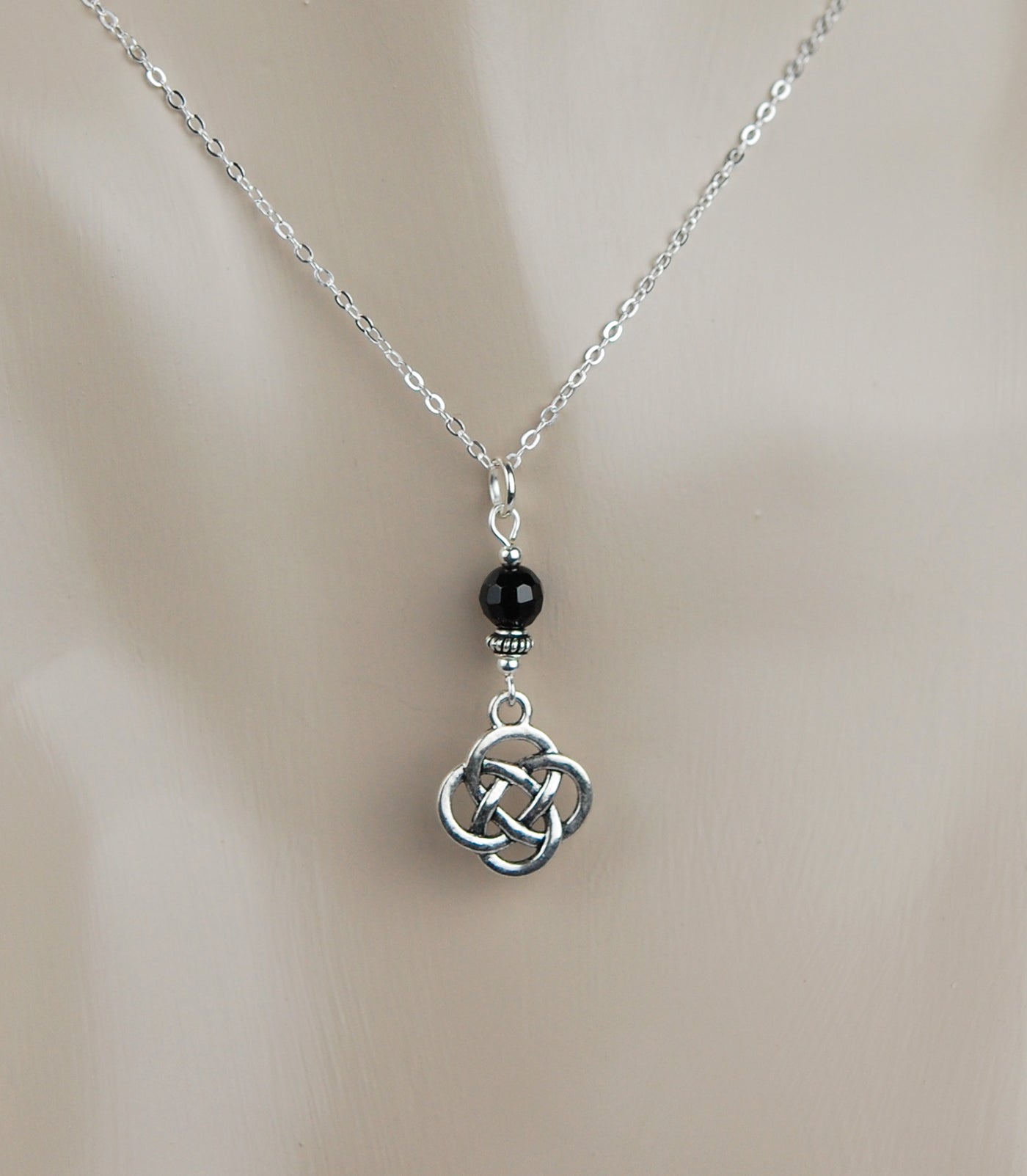 Black Onyx with Medium Celtic Lughs Knot