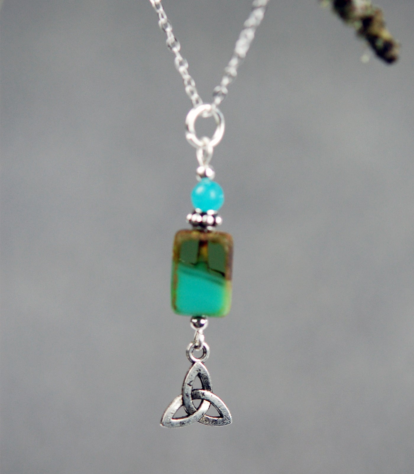 Amazonite with Rectangle Picasso Bead