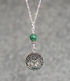 GS718 Moss Agate with Celtic Tree of Life Coin