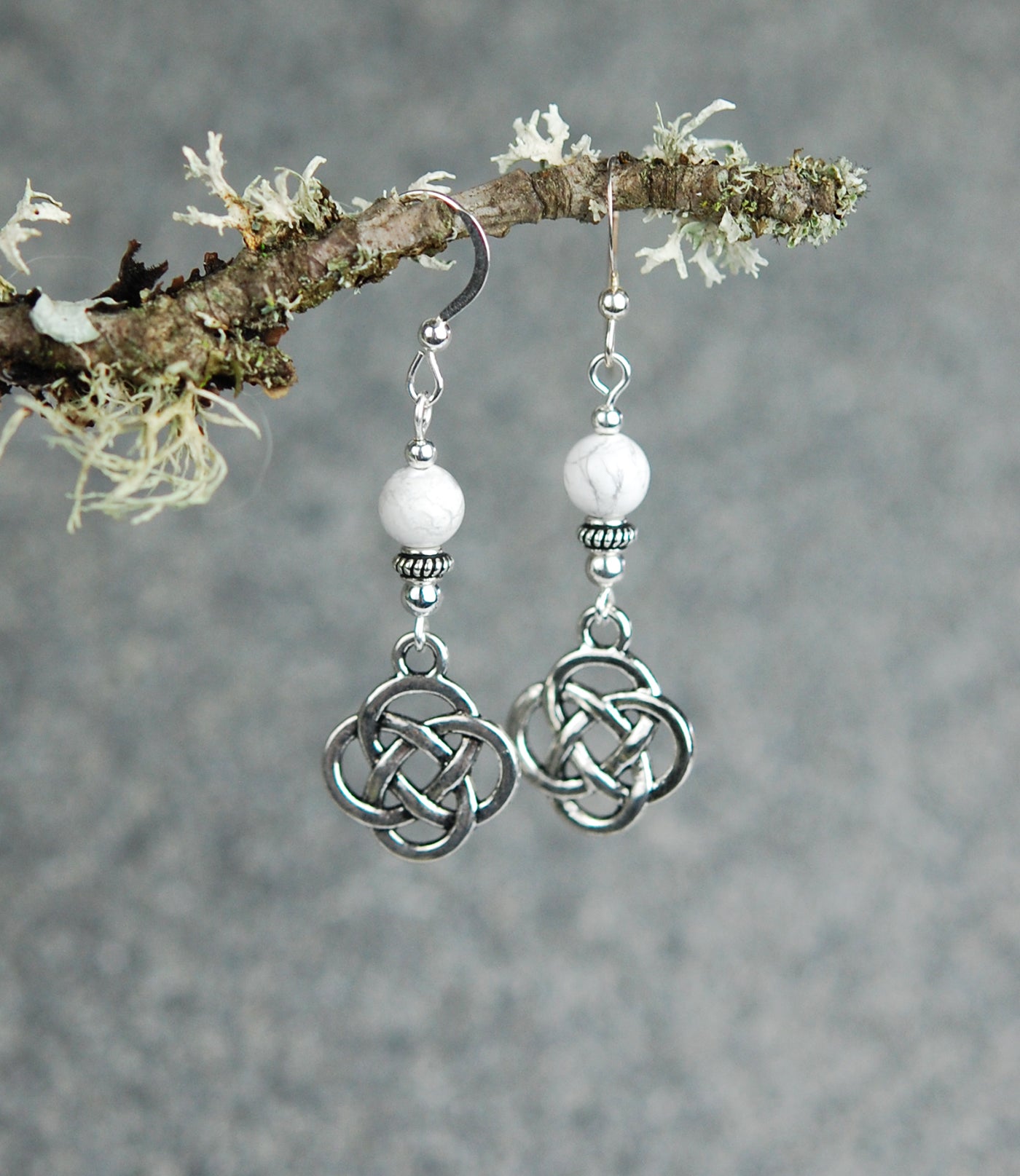 Celtic Knot Drops with Howlite