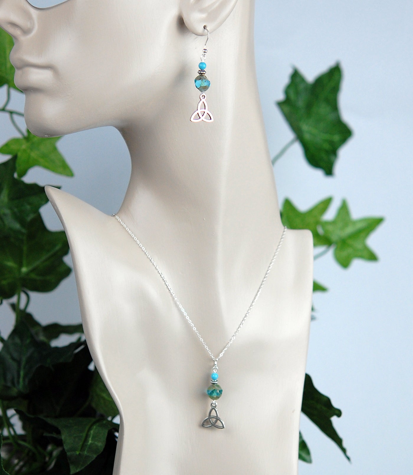 Turquoise and Artist Teal Bead and Trinity