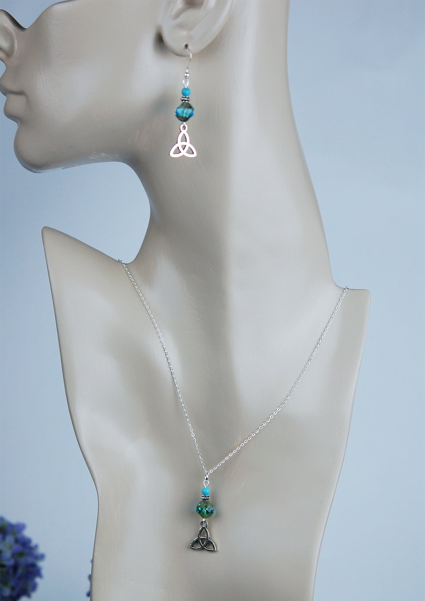 Turquoise and Artist Teal Bead and Trinity