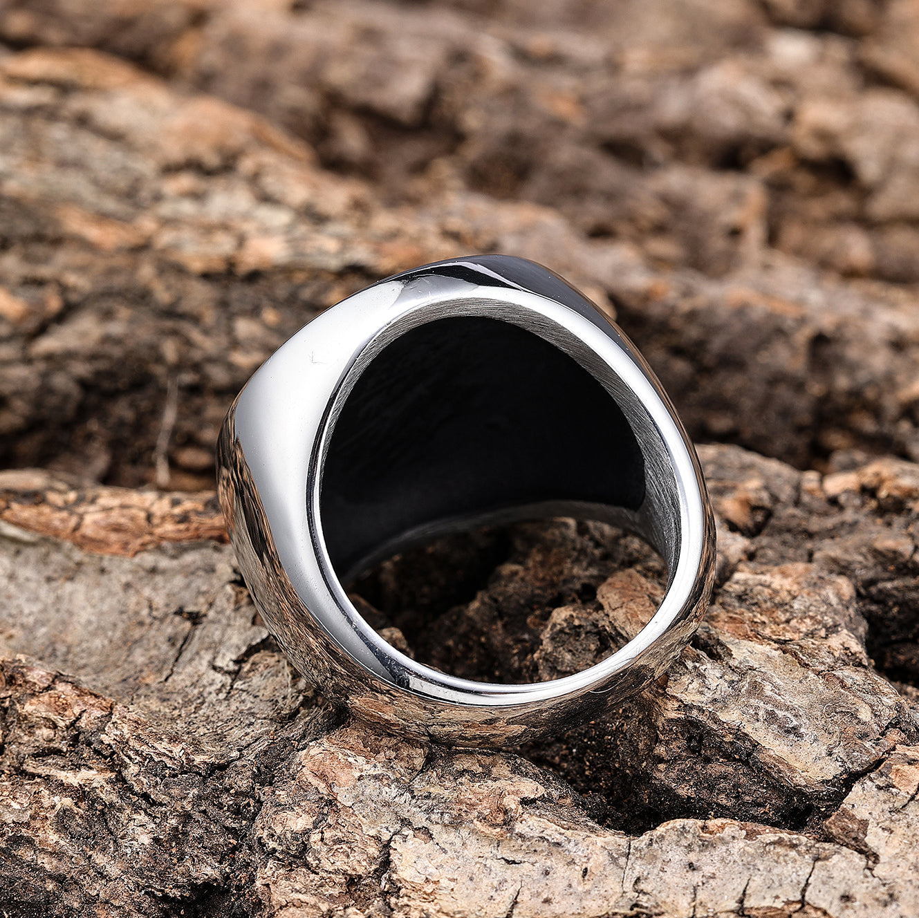 Trinity Knot with Runes Symbols Ring