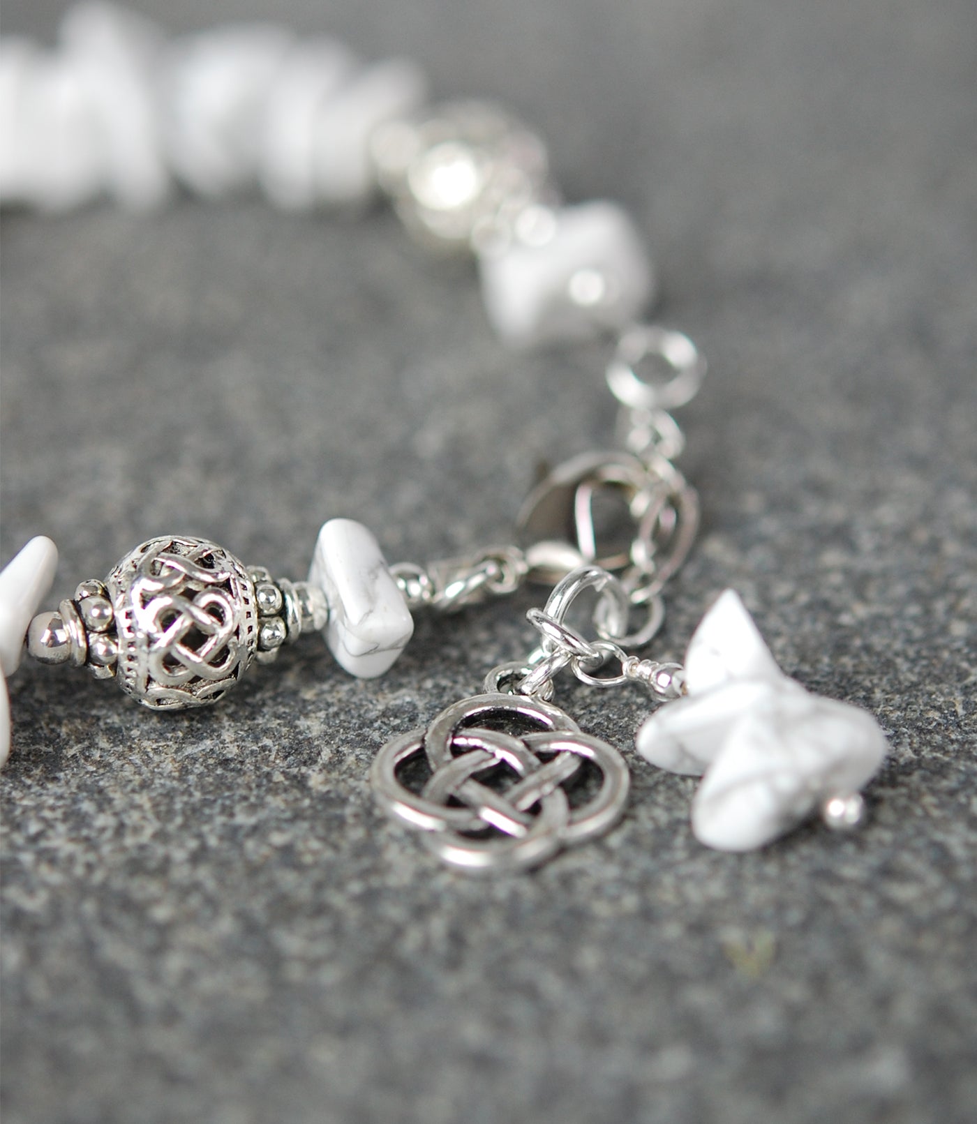 Howlite with Celtic Knots Bracelet