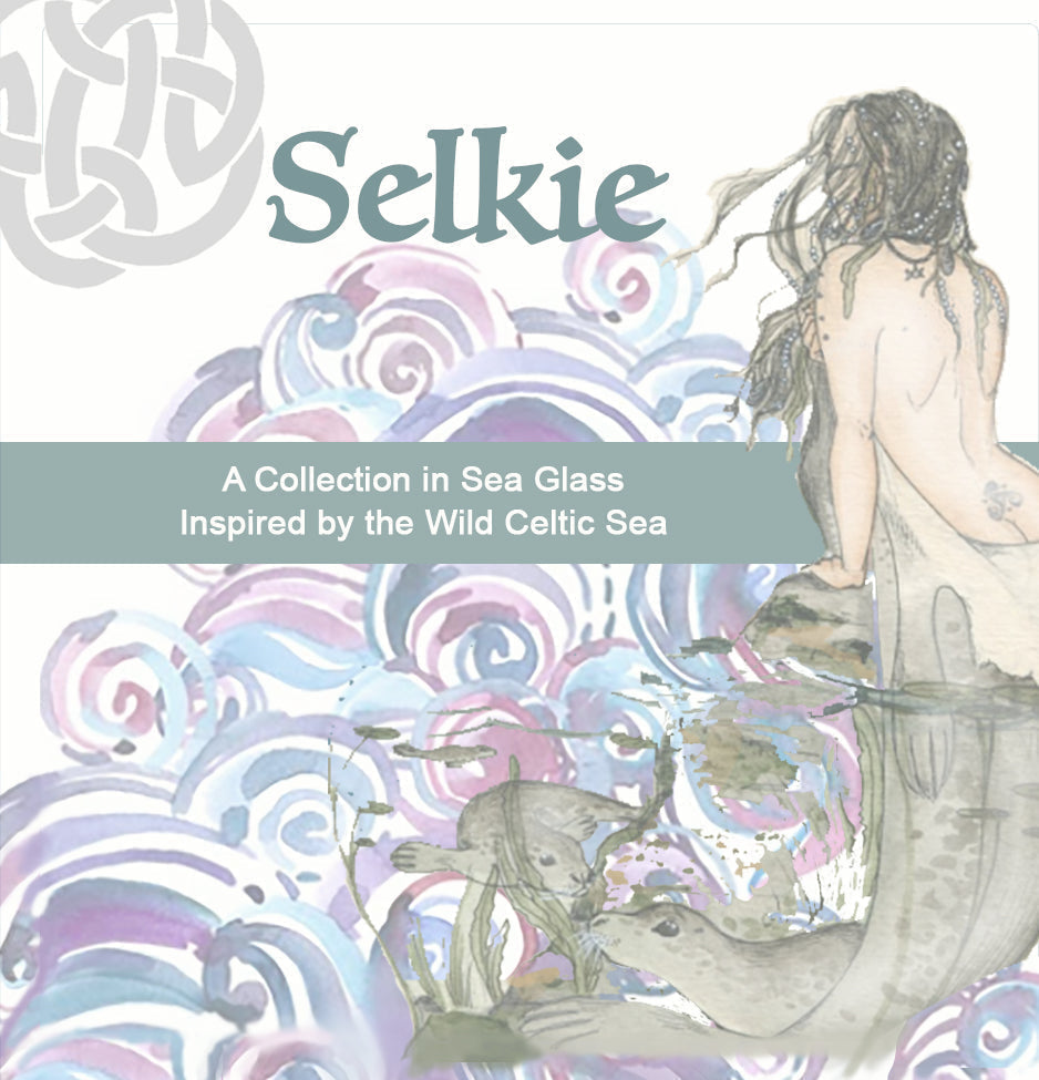 Medium Round Celtic Knot with Pebble Sea Glass Earrings