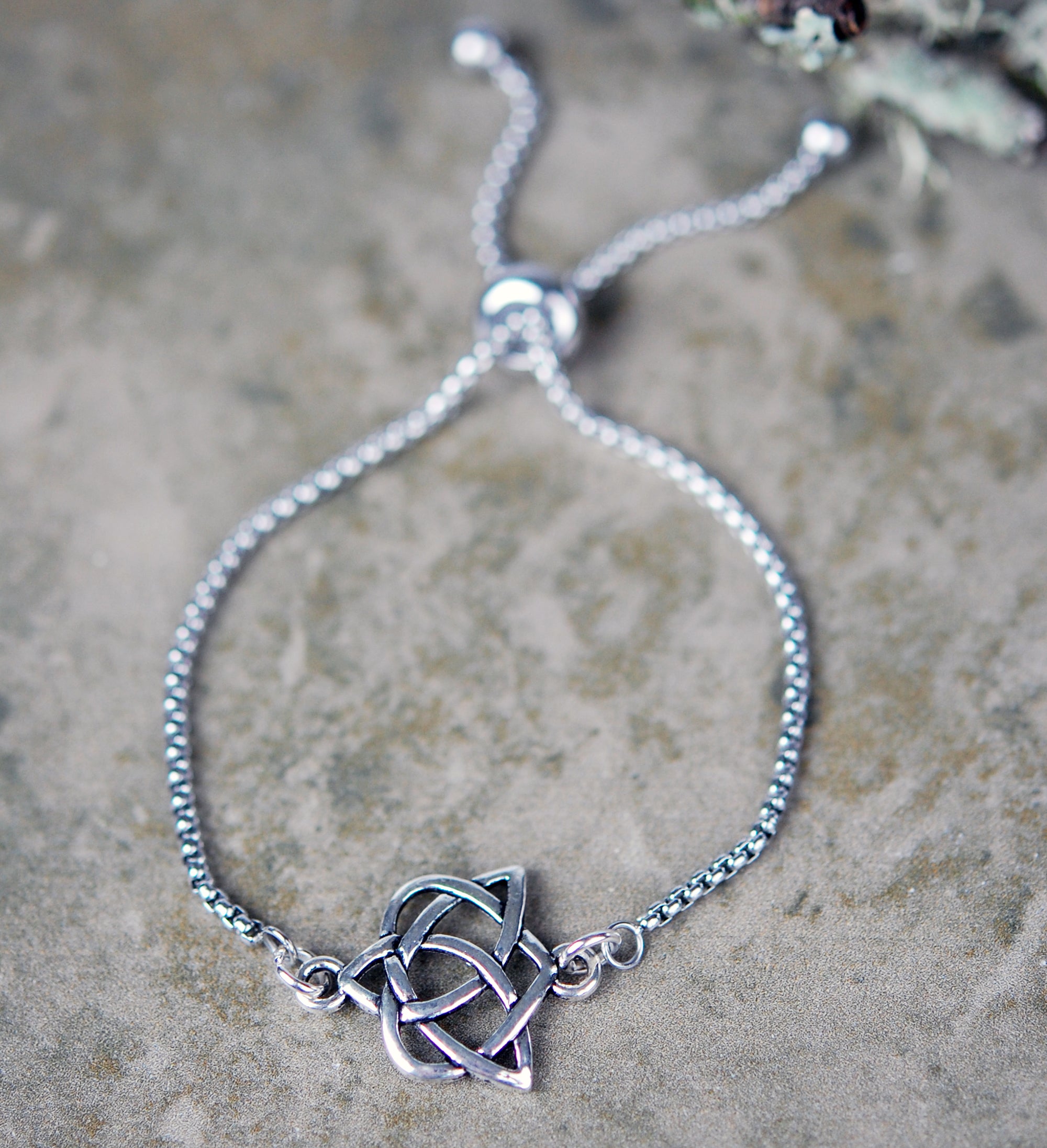 Celtic Heart and Trinity Knot Slide Bracelet