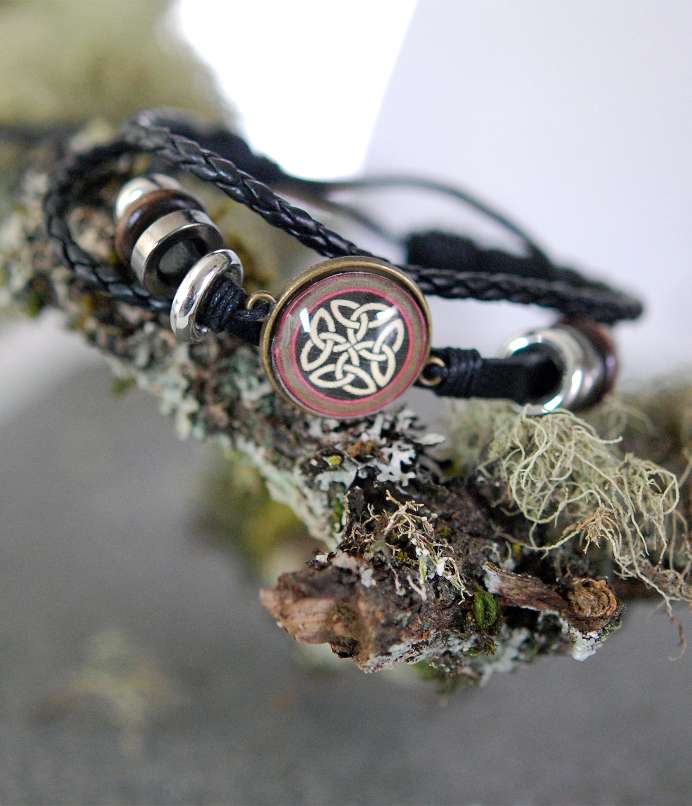 Cream Celtic Knot Cabochon Bracelet