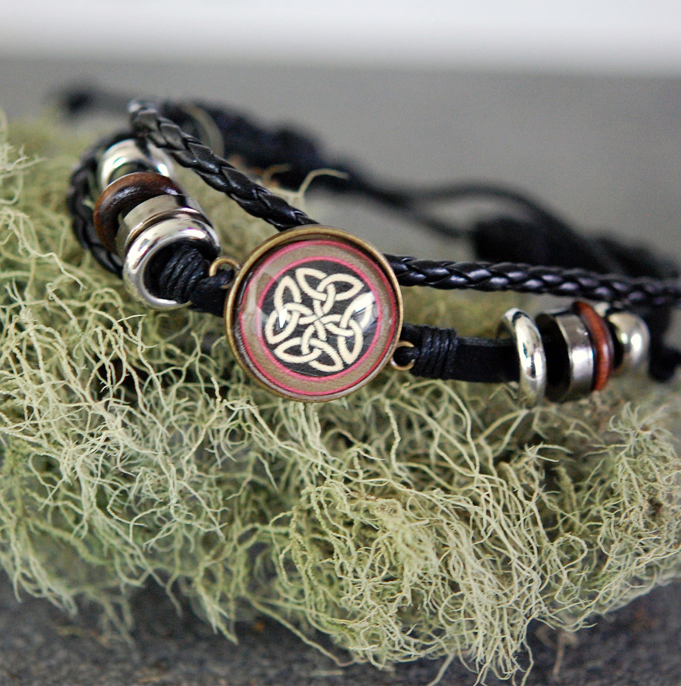 Cream Celtic Knot Cabochon Bracelet