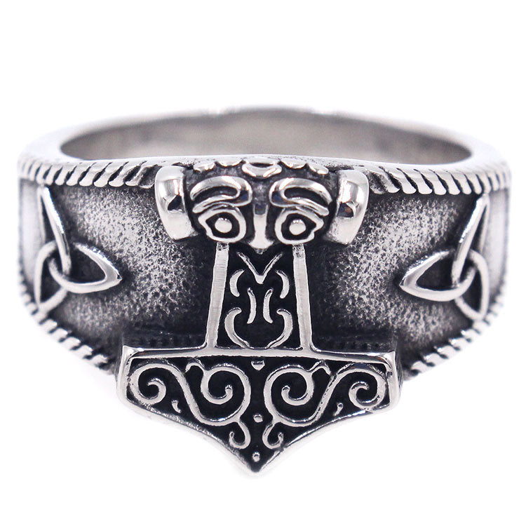 Thor's Hammer with Triknot Ring