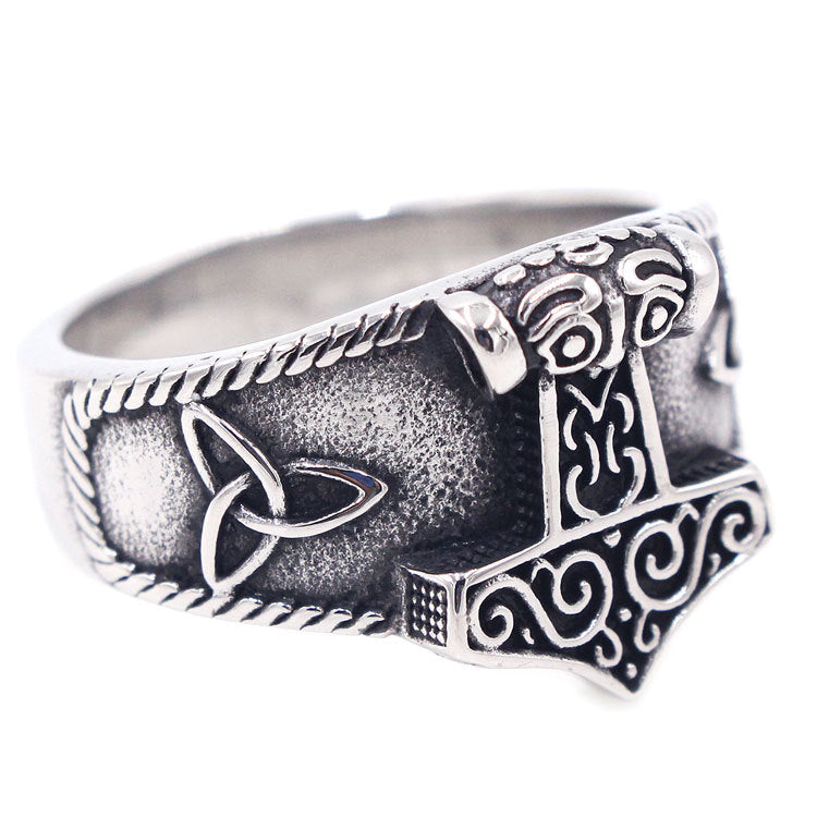 Thor's Hammer with Triknot Ring