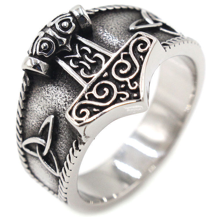 Thor's Hammer with Triknot Ring