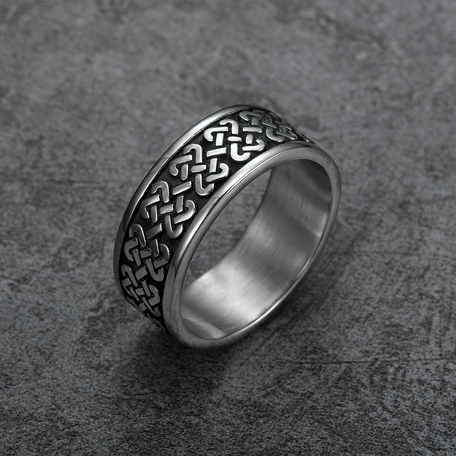 Rectangle Celtic Knot Band Ring