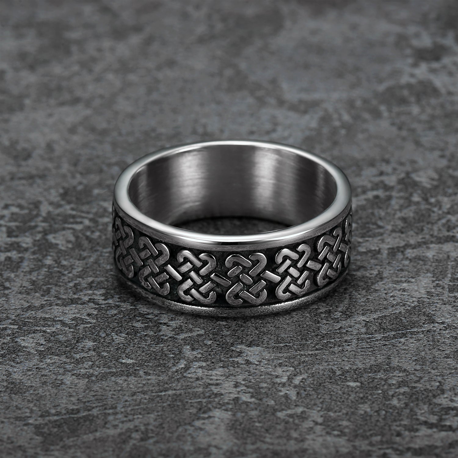 Rectangle Celtic Knot Band Ring