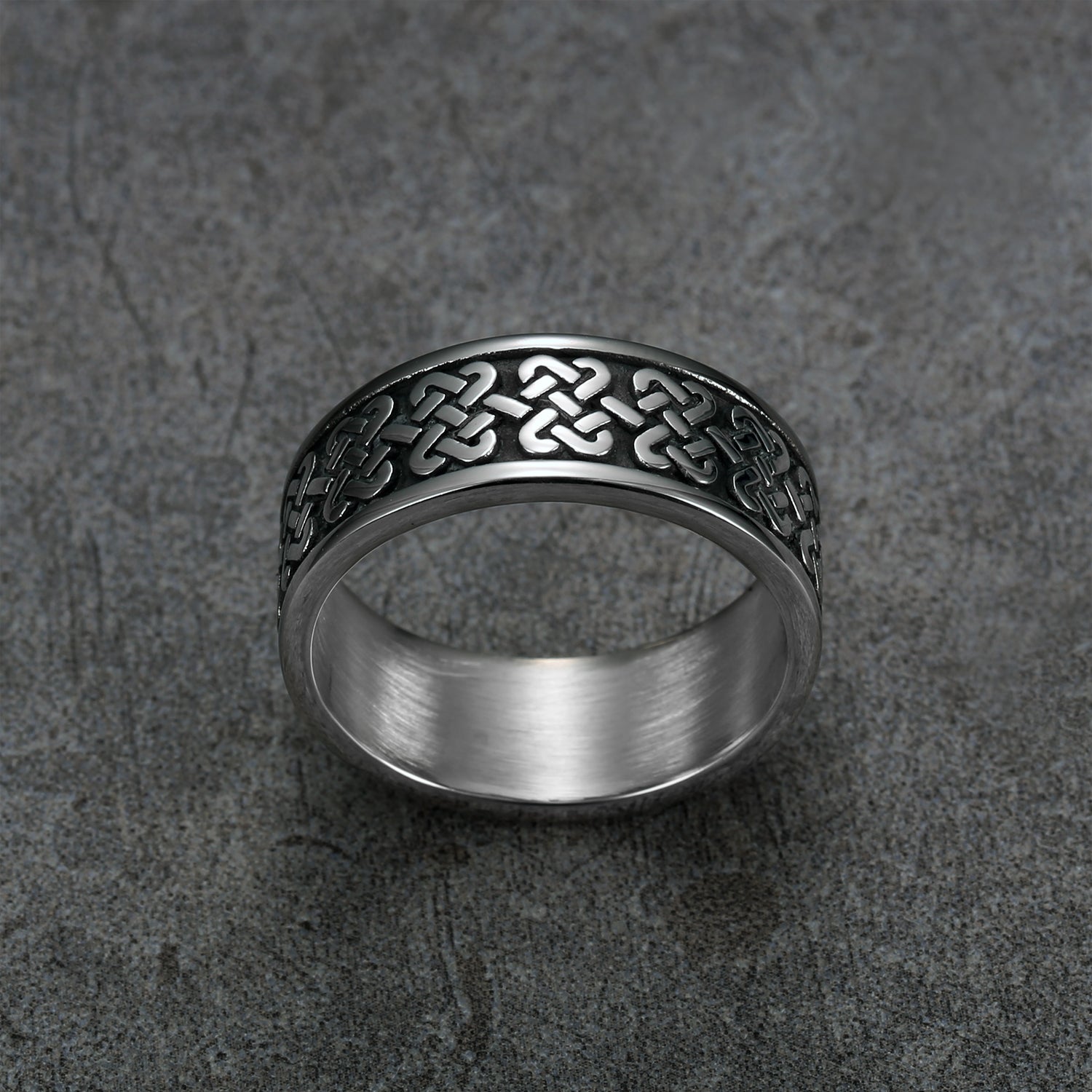 Rectangle Celtic Knot Band Ring
