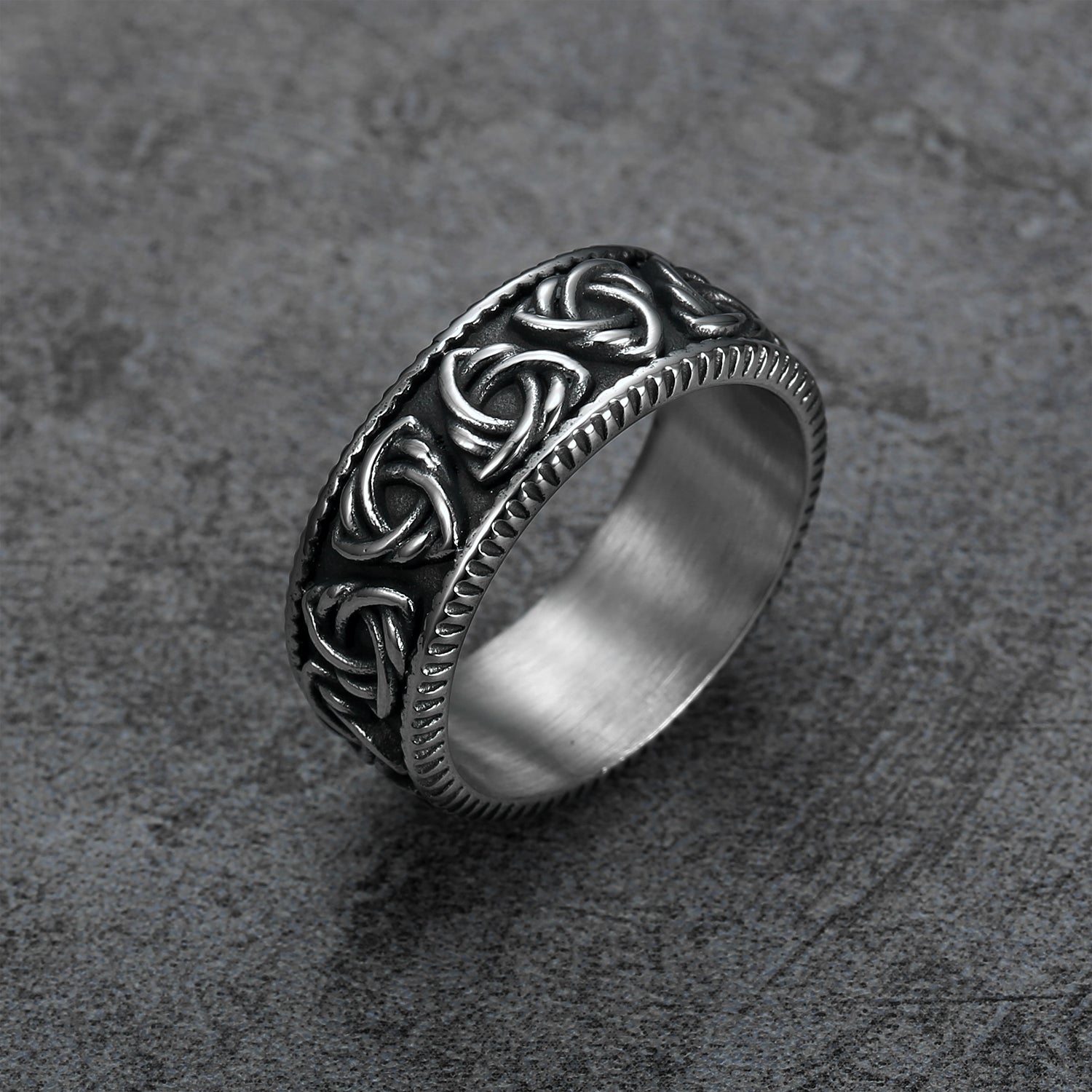 Double Trinity Knot Band Ring