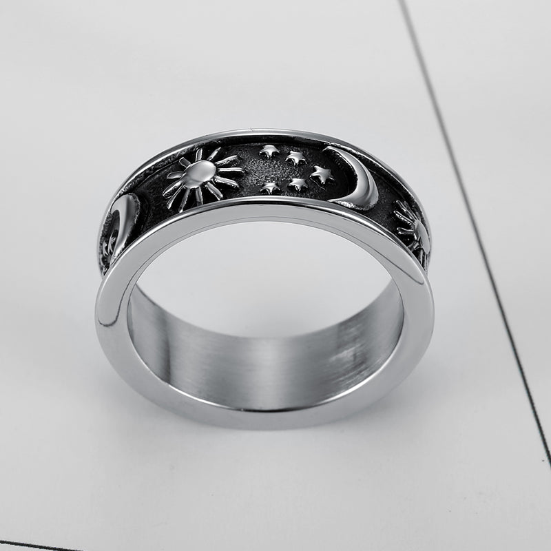 Celestial Sun, Moon and Stars Ring