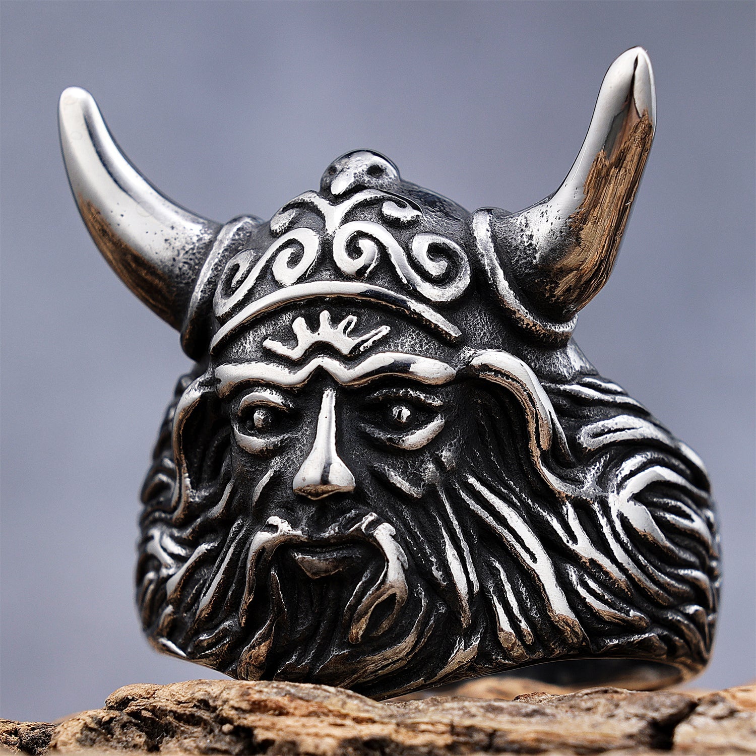 Celtic Horned Warrior Ring