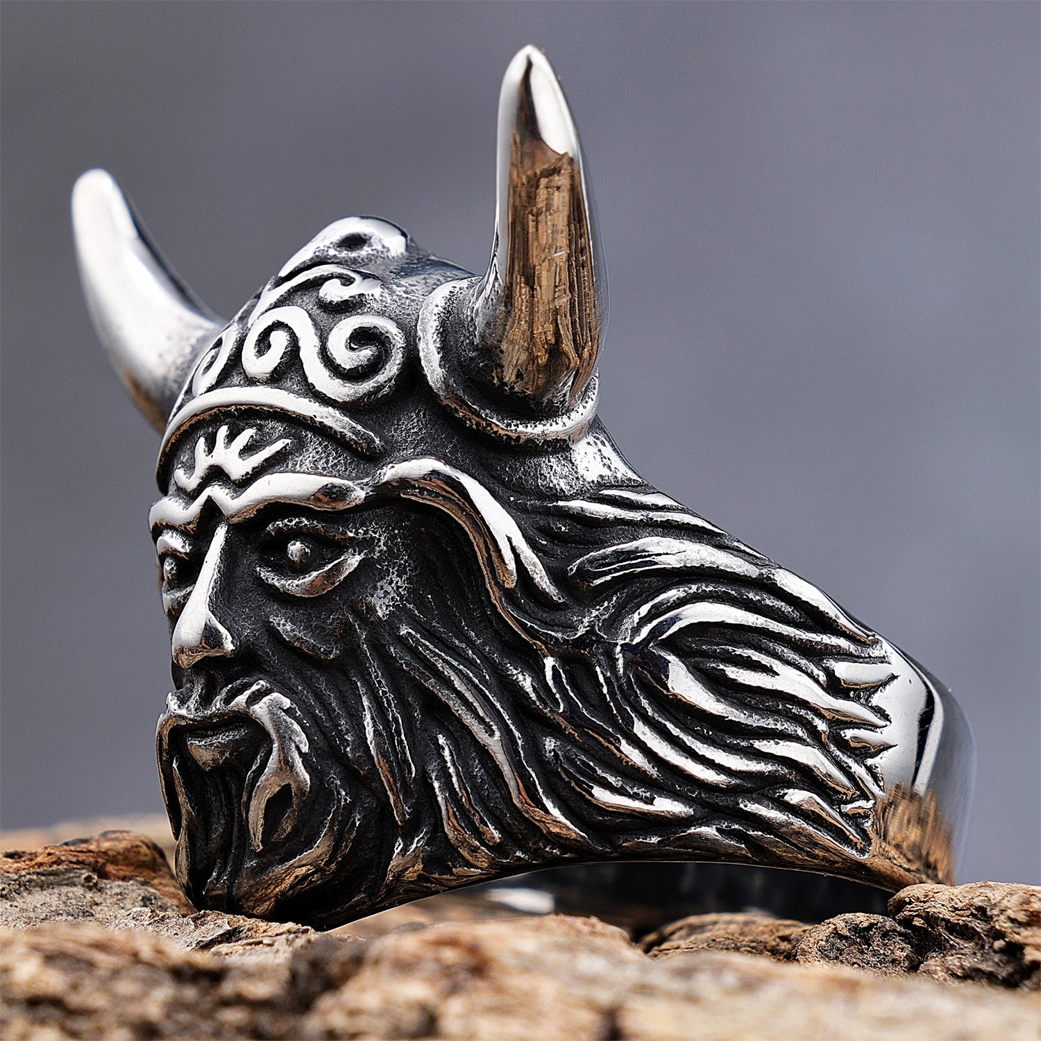 Celtic Horned Warrior Ring